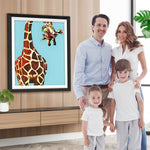 Giraffe auf blauem Hintergrund Diamond Painting