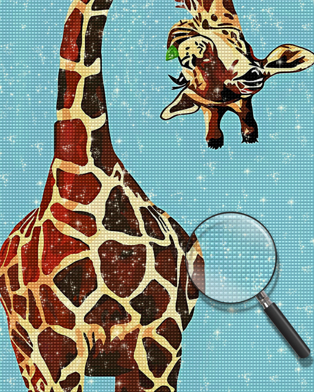 Giraffe auf blauem Hintergrund Diamond Painting