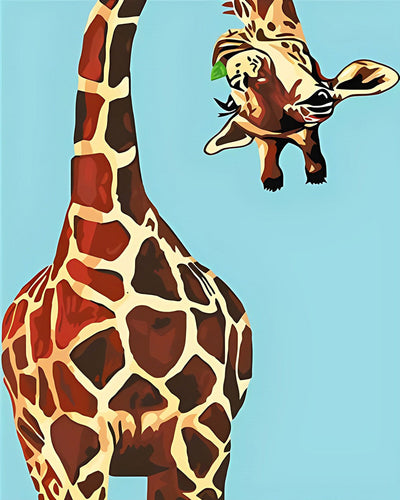 Giraffe auf blauem Hintergrund Diamond Painting