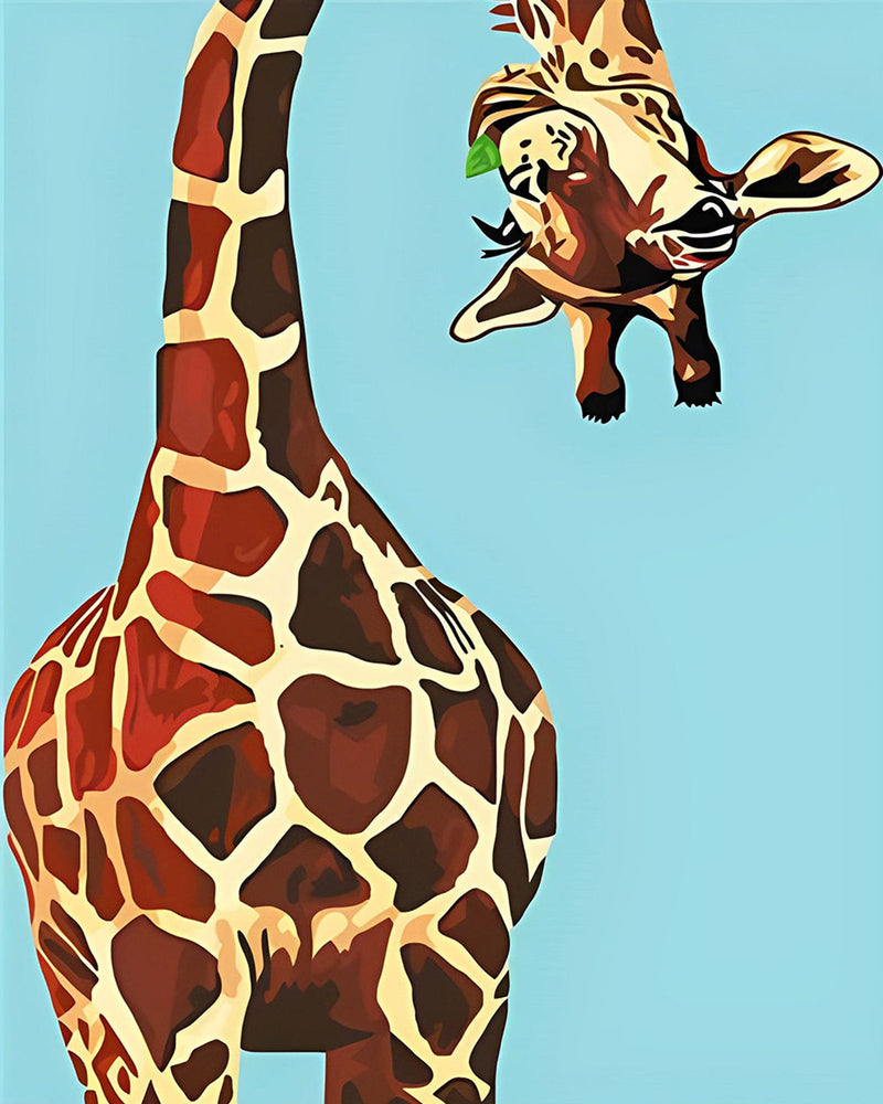 Giraffe auf blauem Hintergrund Diamond Painting