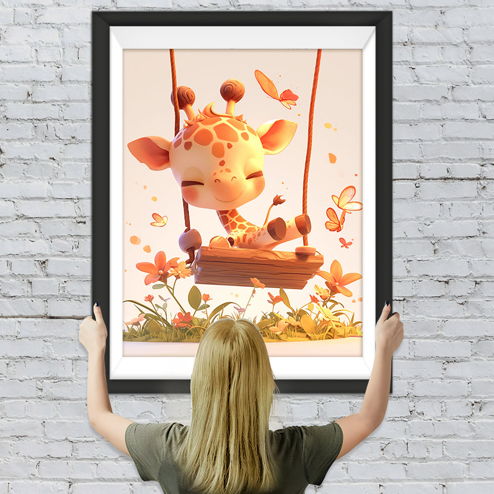 Giraffe auf der Schaukel Diamond Painting