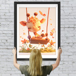 Giraffe auf der Schaukel Diamond Painting