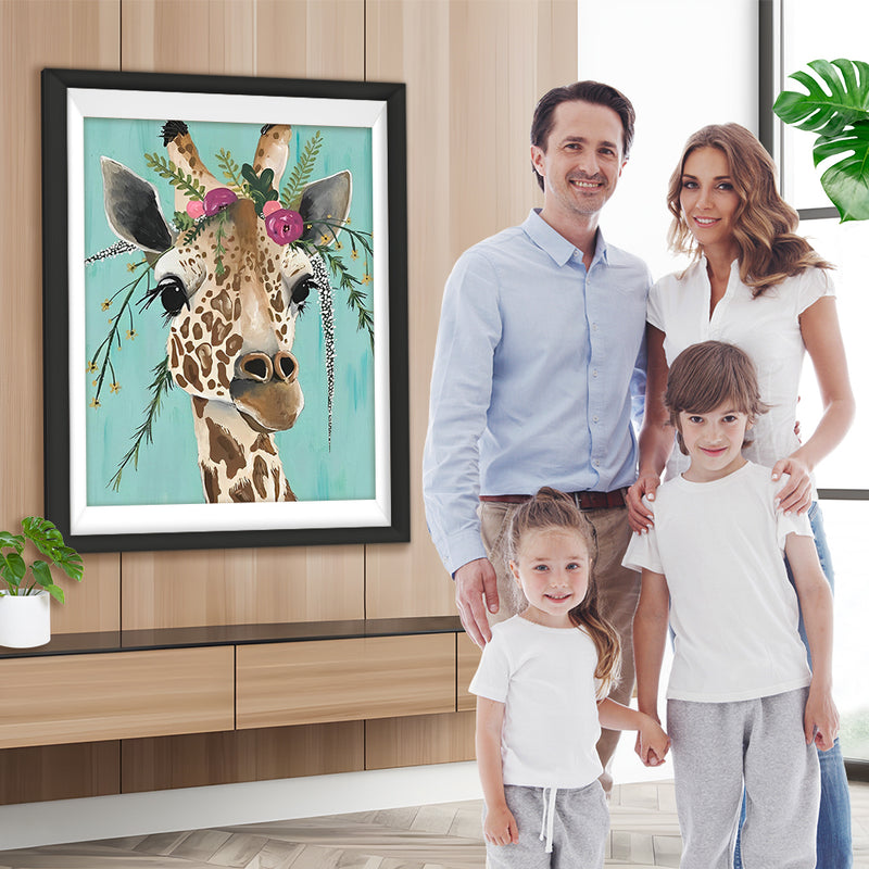 Giraffe mit einem Kranz Diamond Painting