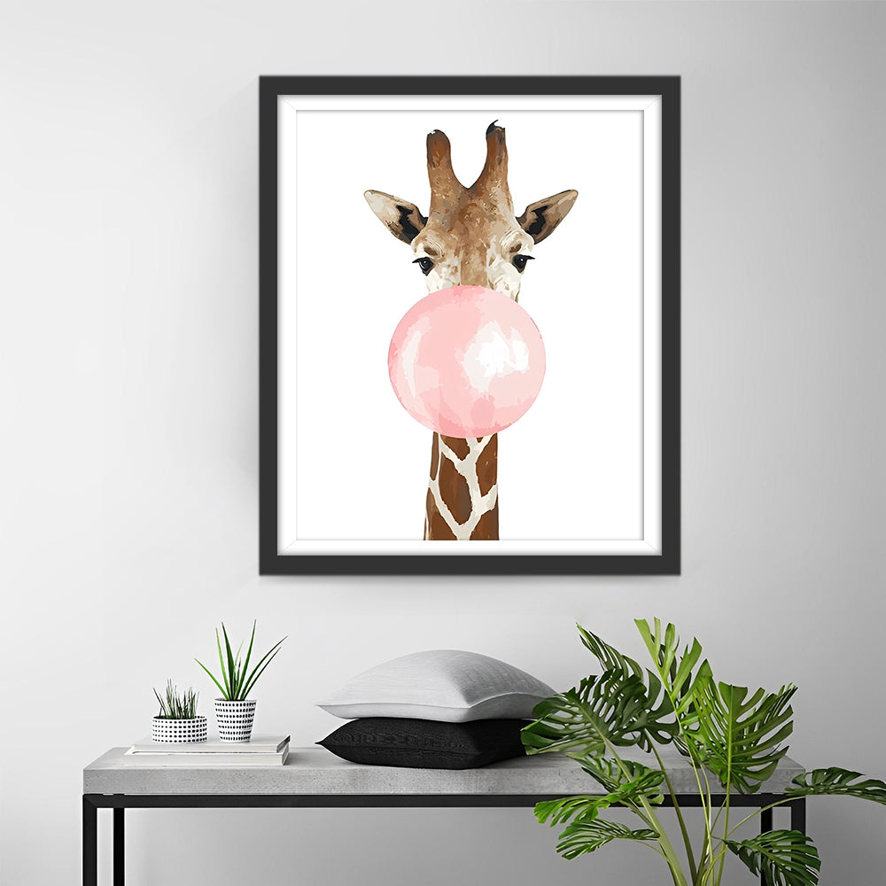 Giraffe mit Kaugummi Diamond Painting