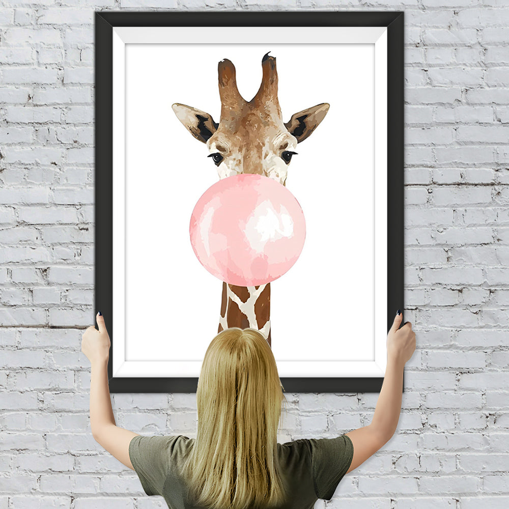 Giraffe mit Kaugummi Diamond Painting