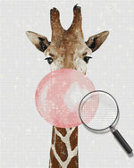 Giraffe mit Kaugummi Diamond Painting