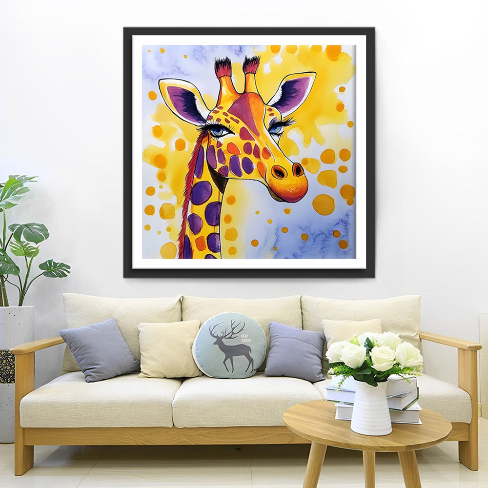 Giraffe mit langen Wimpern Diamond Painting