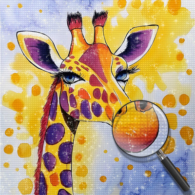 Giraffe mit langen Wimpern Diamond Painting