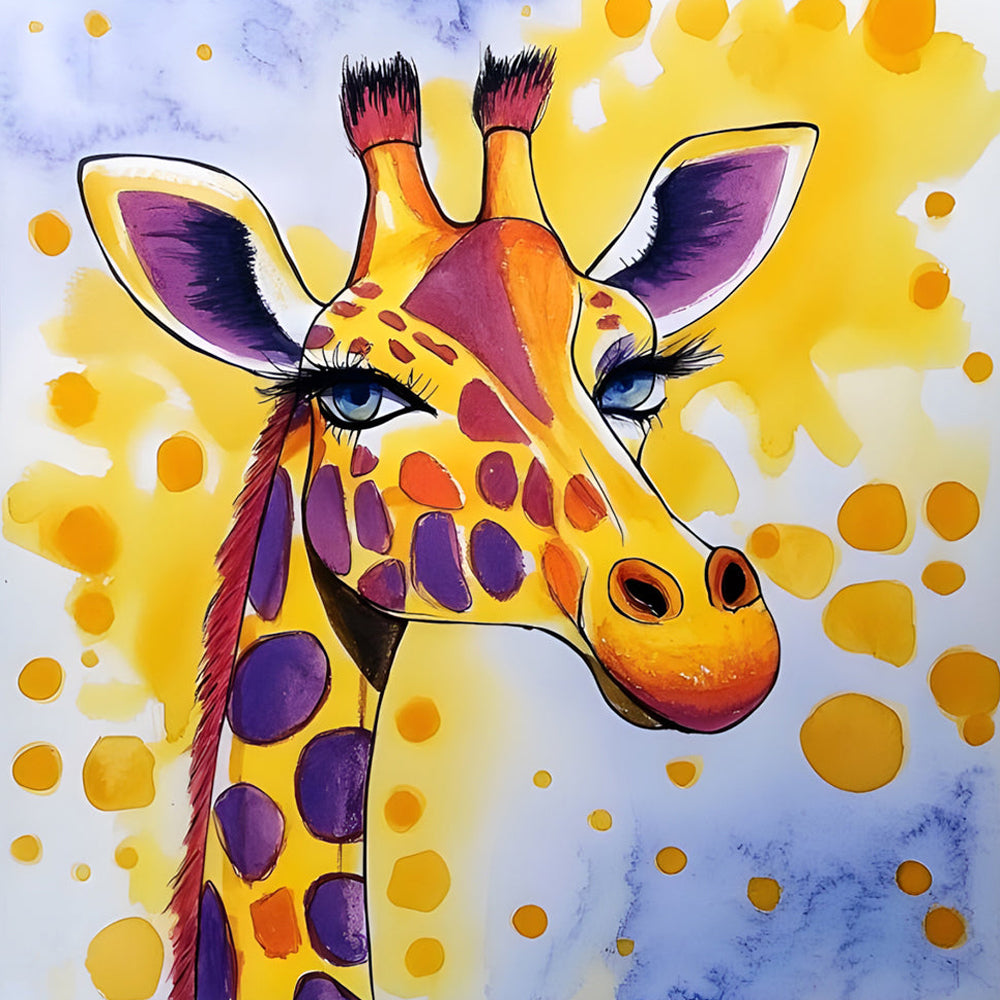 Giraffe mit langen Wimpern Diamond Painting