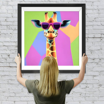 Giraffe mit lila Sonnenbrille Diamond Painting