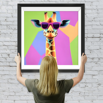 Giraffe mit lila Sonnenbrille Diamond Painting