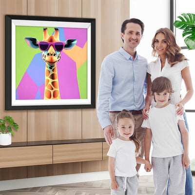 Giraffe mit lila Sonnenbrille Diamond Painting