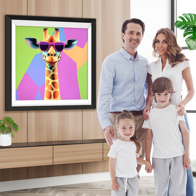 Giraffe mit lila Sonnenbrille Diamond Painting