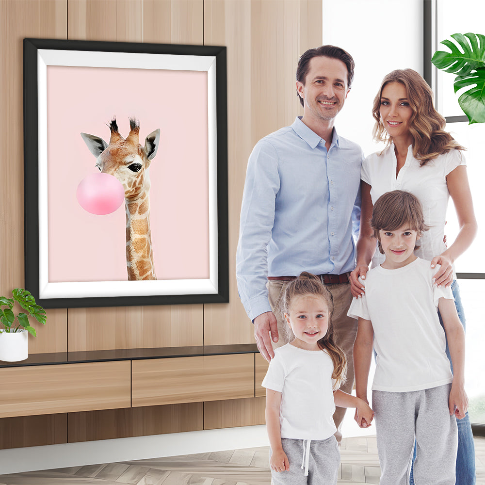 Giraffe mit rosa Ballon Diamond Painting