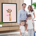 Giraffe mit rosa Ballon Diamond Painting