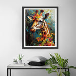 Giraffe und bunte Blätter Diamond Painting