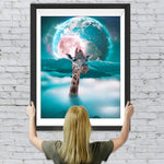 Giraffe und Grüner Planet Diamond Painting