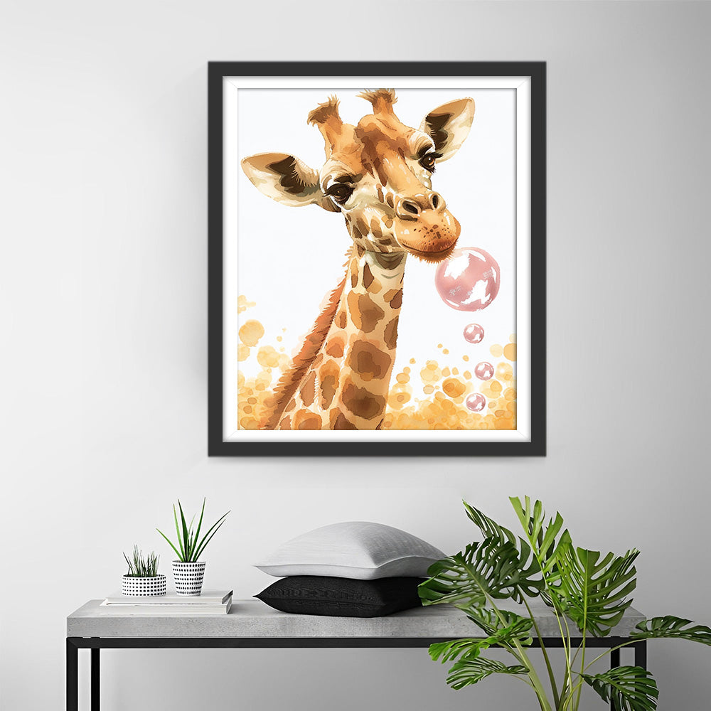 Giraffe und Seifenblasen Diamond Painting