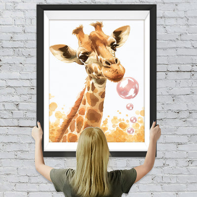 Giraffe und Seifenblasen Diamond Painting