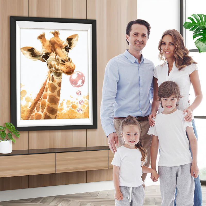 Giraffe und Seifenblasen Diamond Painting