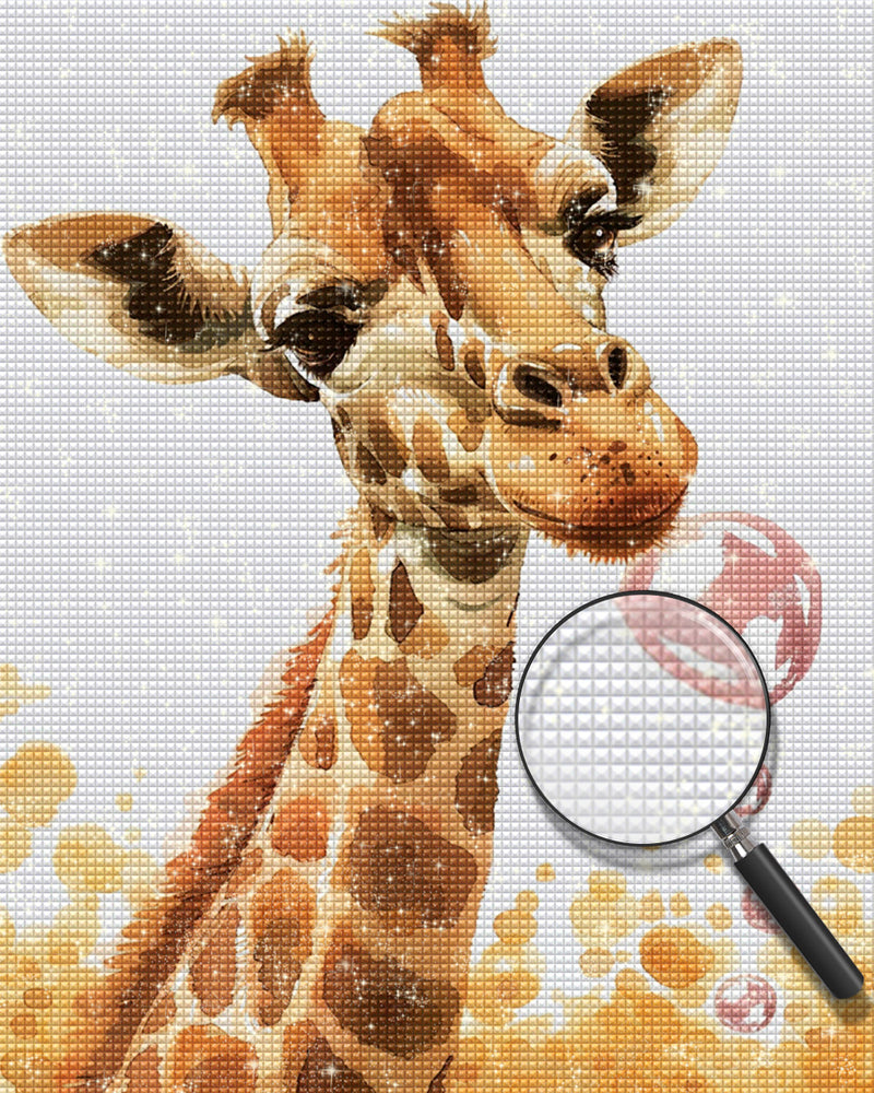 Giraffe und Seifenblasen Diamond Painting