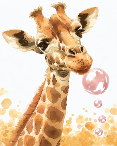 Giraffe und Seifenblasen Diamond Painting