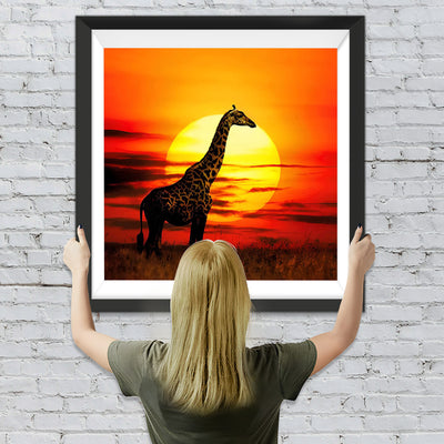 Giraffe vor Sonnenaufgang Diamond Painting