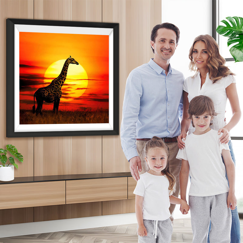 Giraffe vor Sonnenaufgang Diamond Painting