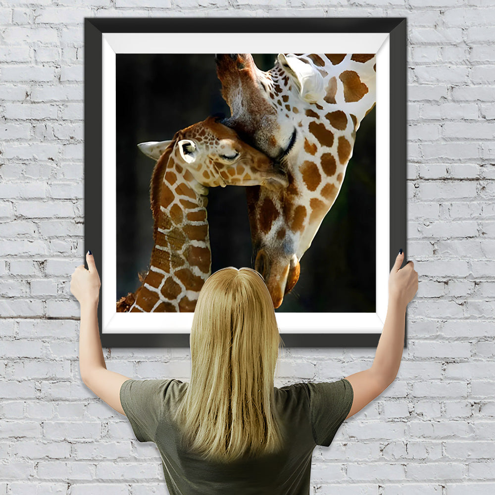 Giraffen und Mutterliebe Diamond Painting
