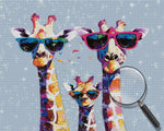 Giraffenfamilie mit Brille Diamond Painting