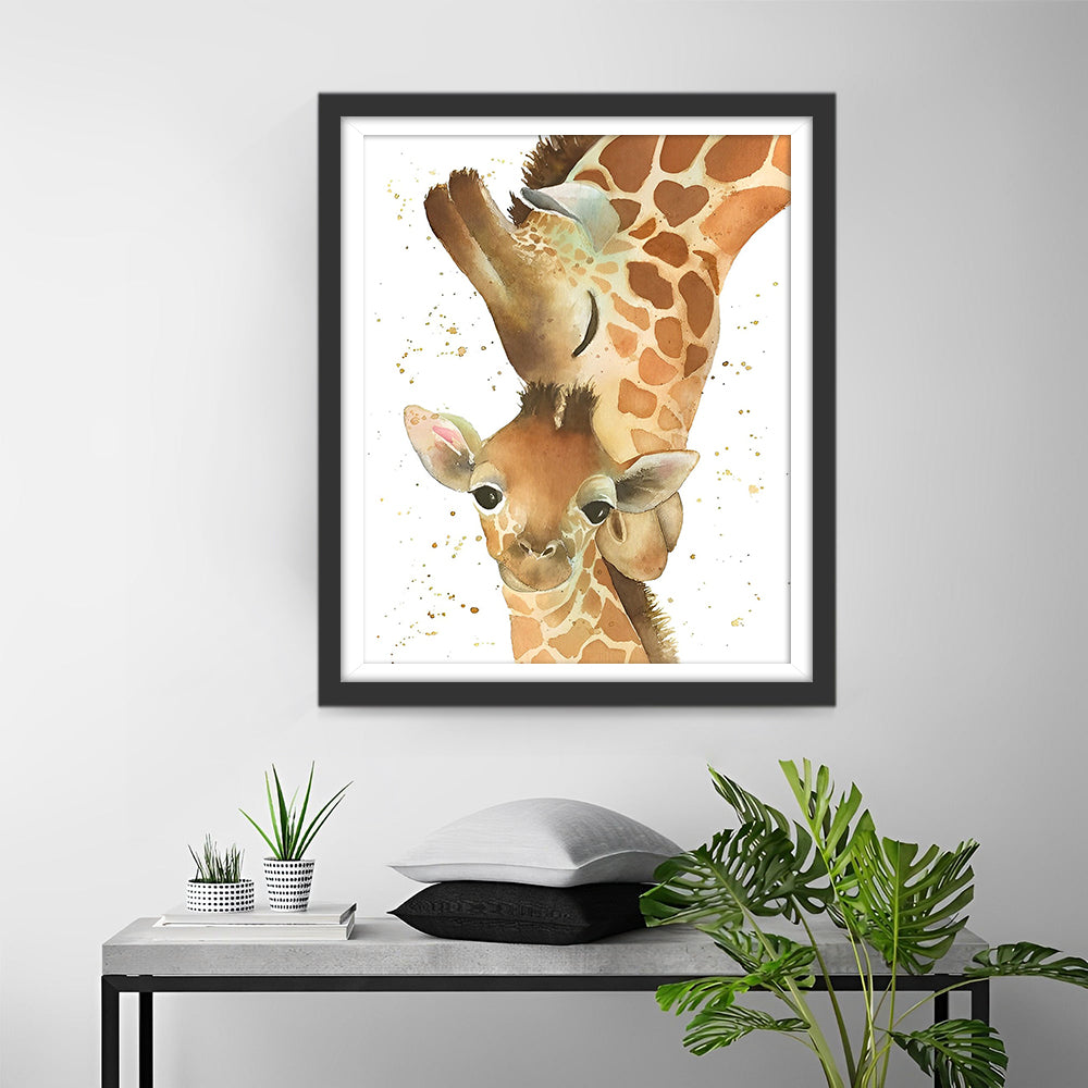 Giraffenmutter und ihr Baby Diamond Painting