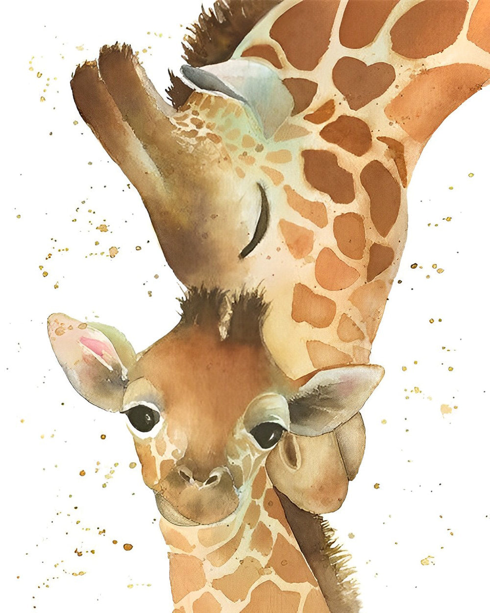Giraffenmutter und ihr Baby Diamond Painting
