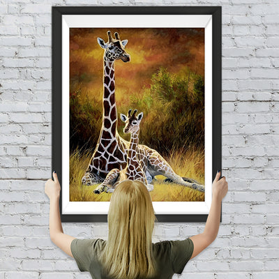 Giraffenmutter und ihr Junges Diamond Painting