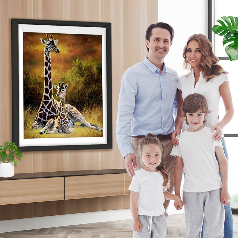 Giraffenmutter und ihr Junges Diamond Painting