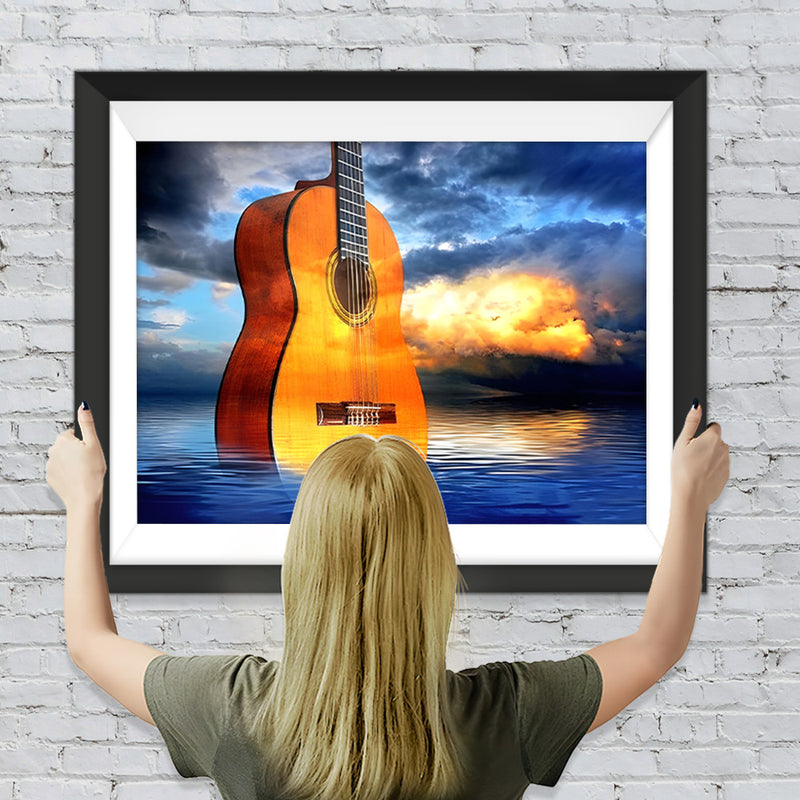 Gitarre auf dem Meer Diamond Painting