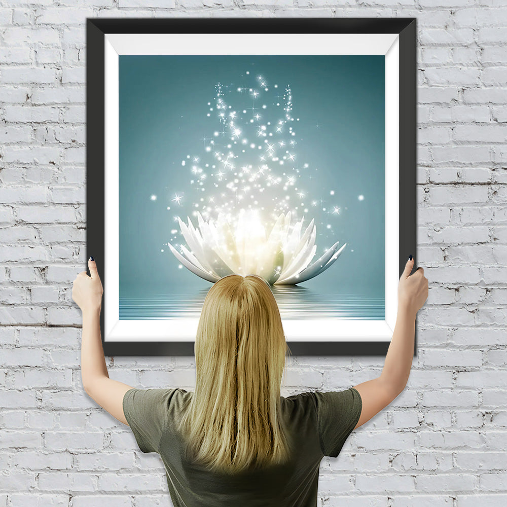 Glänzende weiße Lilie Diamond Painting