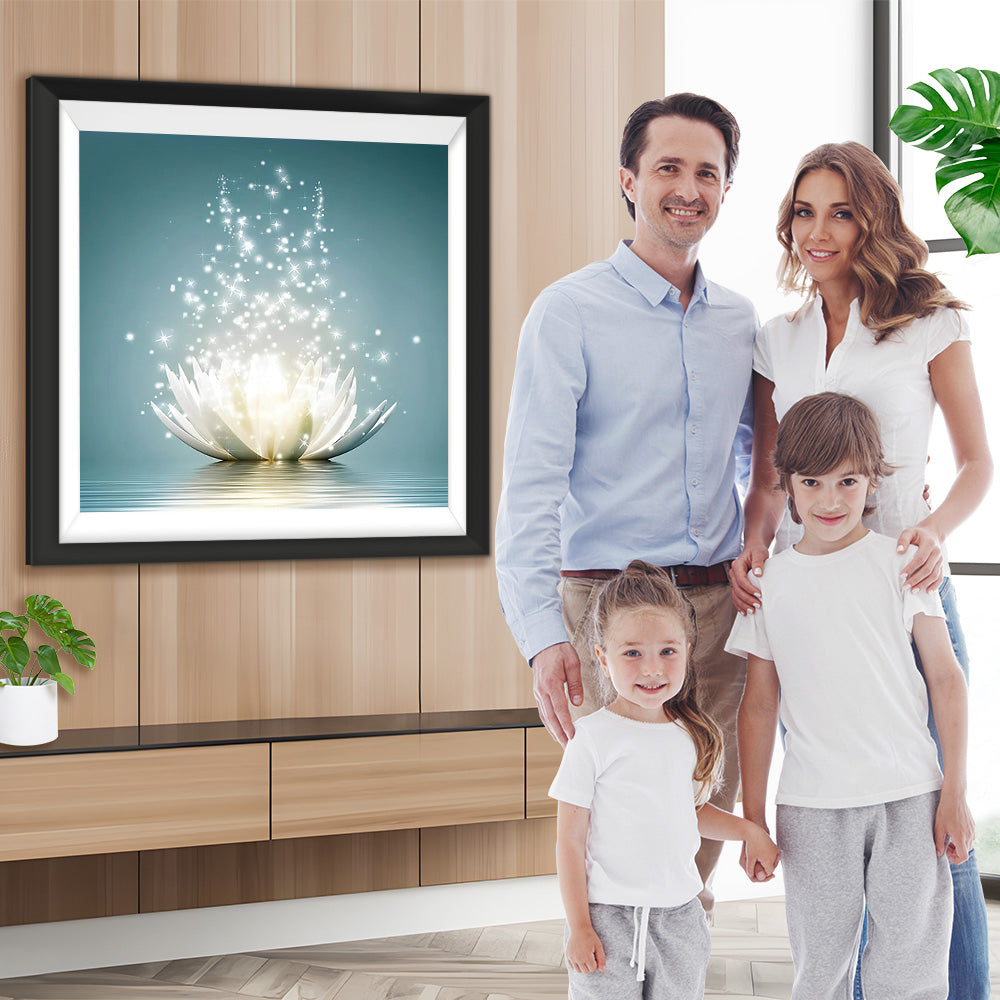 Glänzende weiße Lilie Diamond Painting