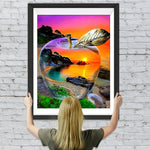 Glas-Apfel und Küste Diamond Painting