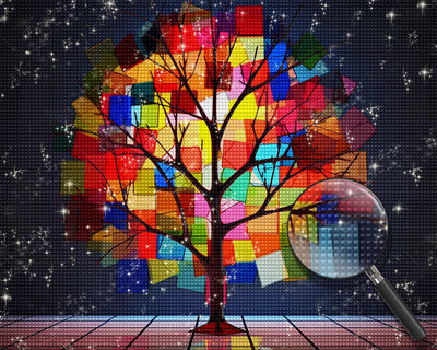 Glasmalerei Baum Diamond Painting