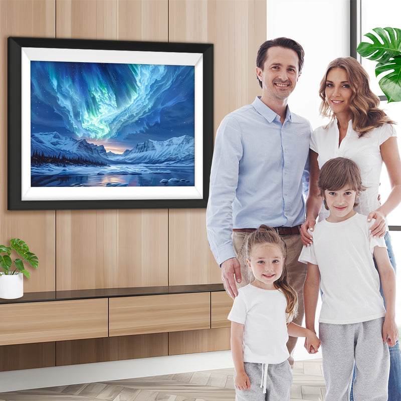Gletscher und Aurora Diamond Painting