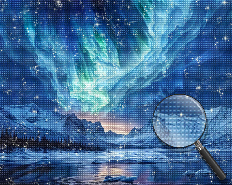 Gletscher und Aurora Diamond Painting
