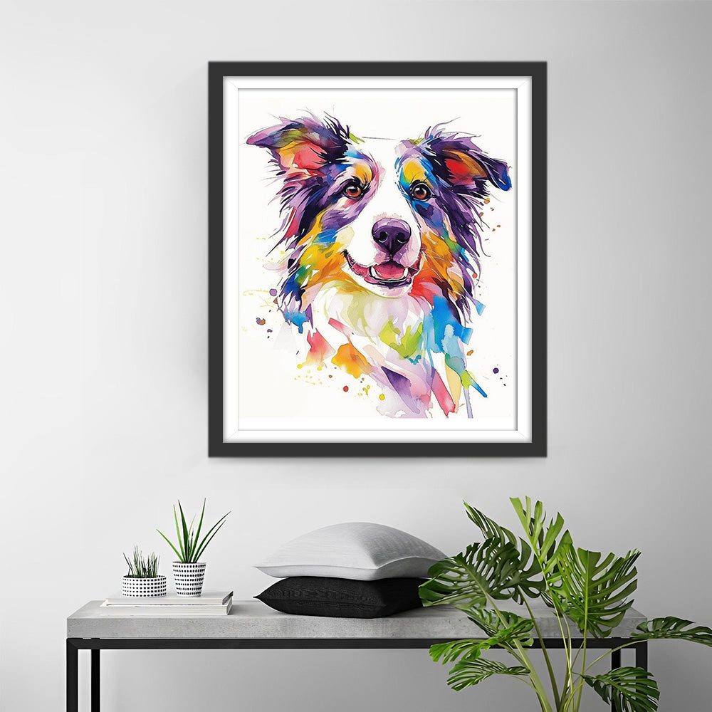 Glücklicher Border Collie Diamond Painting