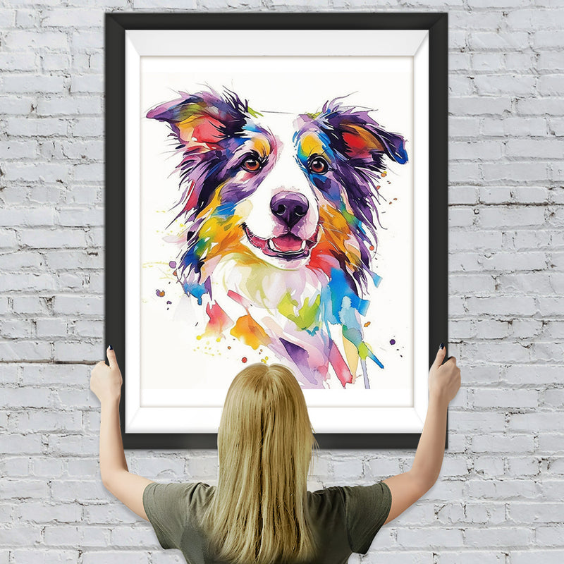 Glücklicher Border Collie Diamond Painting