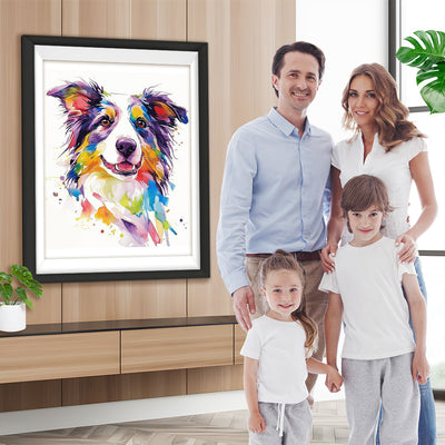 Glücklicher Border Collie Diamond Painting