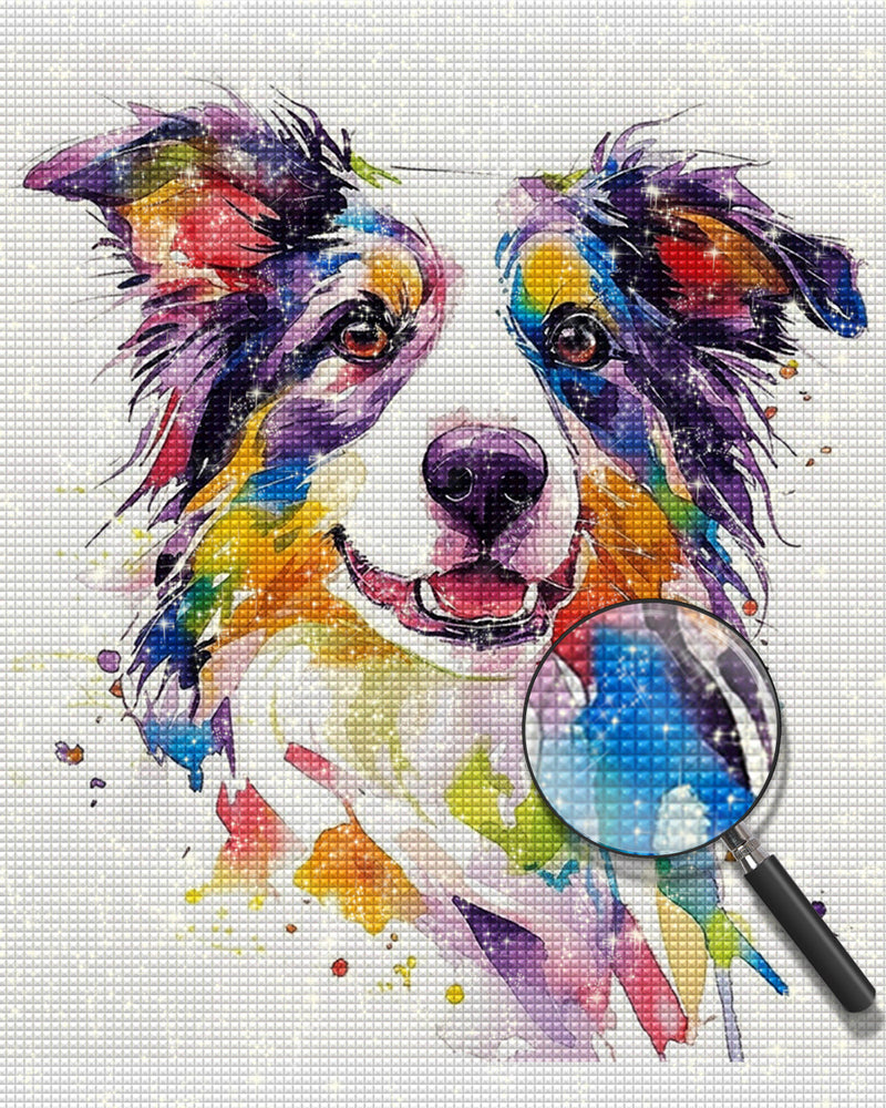 Glücklicher Border Collie Diamond Painting