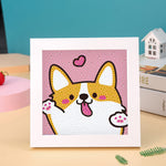 Glücklicher Corgi und kleines Herz Mini-Kristallpünktchen Diamond Painting