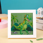 Glücklicher grüner Dinosaurier Mini-Kristallpünktchen Diamond Painting