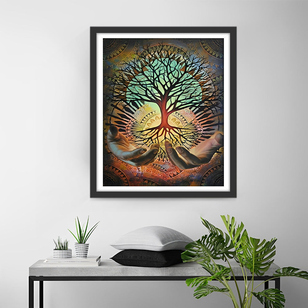 Glücksbaum in der Hand Diamond Painting