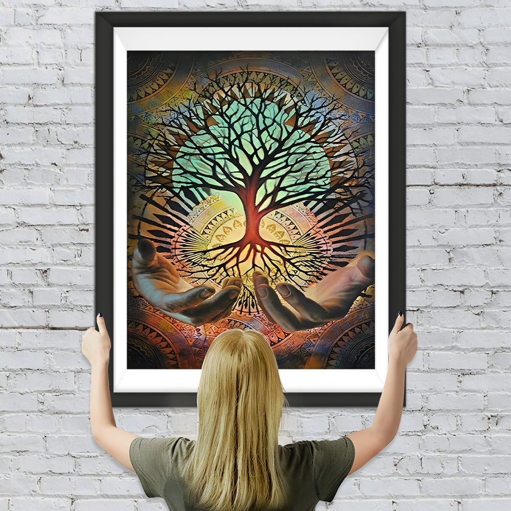 Glücksbaum in der Hand Diamond Painting