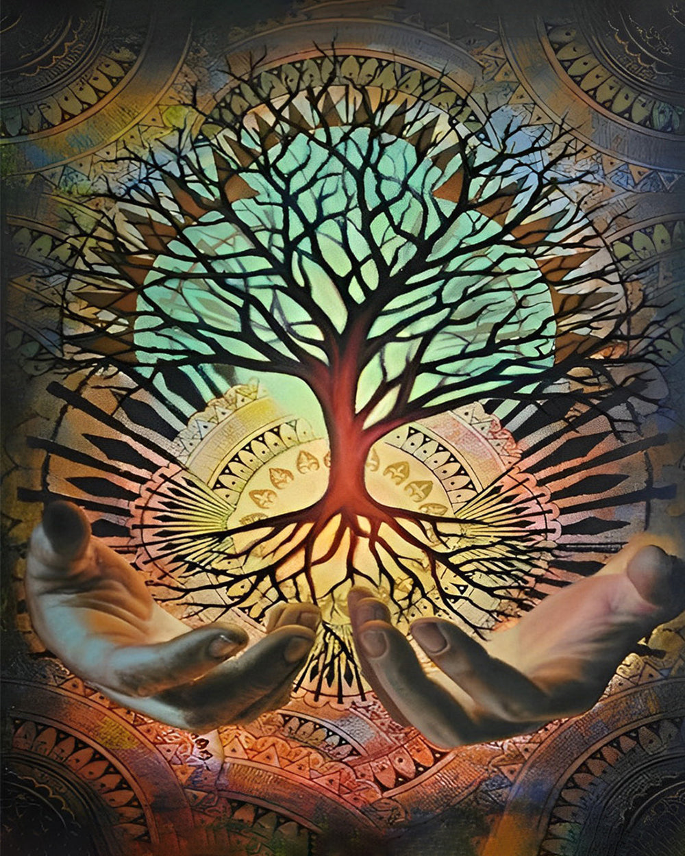 Glücksbaum in der Hand Diamond Painting